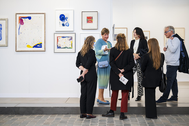 Group of visitors at Art on Paper